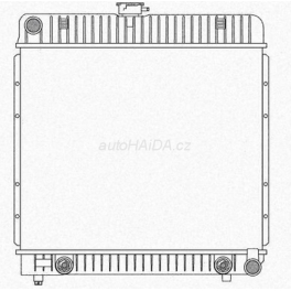 Chladiè vody 490x420x30mm Mercedes W123 200, 230, 280, 240D, 300D, W126 280SE/SEL Automat