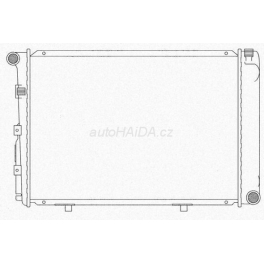 Chladiè vody 533x366x34mm Mercedes W124 200D, 250D, E200 Diesel