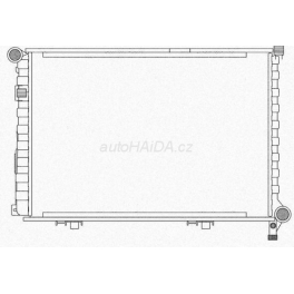 Chladiè vody 530x365x33mm Mercedes W124 200D, 250D, E200 Diesel