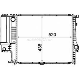 Chladiè, chlazení motoru HELLA 520x462x32mm BMW 5 E34 518i 520i 525i