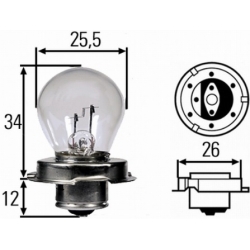 Žárovka P26S HELLA 8GA 008 899-121 12V 15W