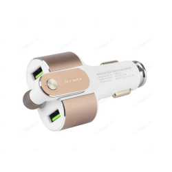 Nabíječka do zapalovače 12 / 24 V, 2 x USB 4,2 A + bluetooth sluchátko, MyWay