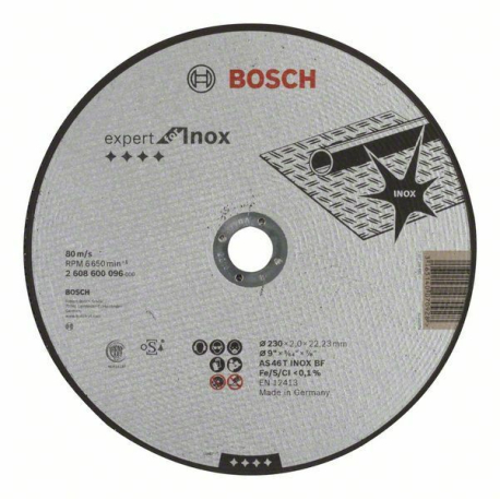 Dělicí kotouč rovný Expert for Inox - AS 46 T INOX BF, 230 mm, 2,0 mm - 3165140070928 BOSCH