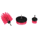 Sada kartáčů na vrtačku pro čištění auta CAR DETAILING DRILL BRUSH PINK 3, 3ks SIXTOL