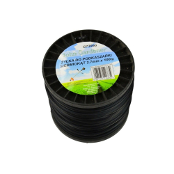 Struna do sekačky černá, 2,7mm, 100m, sedmihran, nylon / Prasklý plast, struna v pořádku GEKO