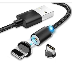 Nabíjecí kabel USB-C s magnetickou koncovkou a LED podsvětlením