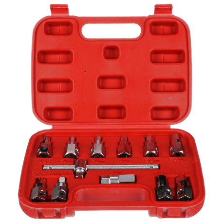 Sada na vypouštění oleje MECHANIC OIL DRAIN SET 12, Hex + čtyřhran, 12ks SIXTOL