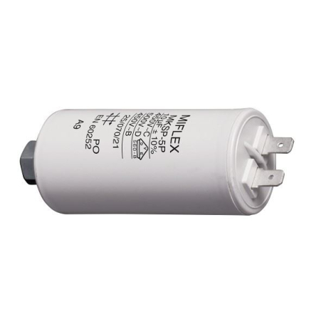 10uF/450V motorový kondenzátor MKSP-5P - fastony, 35x65 (35x83) mm