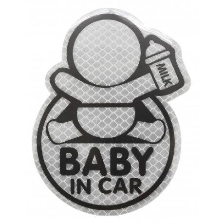 Dekor samolepící BABY IN CAR stříbrný COMPASS 34320