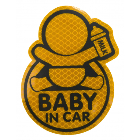 Dekor samolepící BABY IN CAR žlutý COMPASS 34321