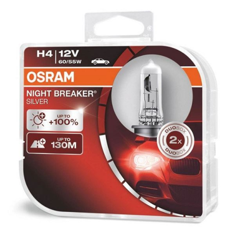 Žárovky halogen Osram H4 12V 60/55W, NIGHT BREAKER SILVER 2ks K681B