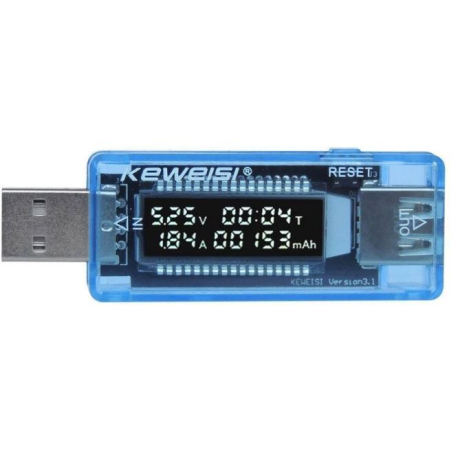 USB tester KWS-V20, V-A metr a měřič kapacity 4-20V/0-3A DC R003