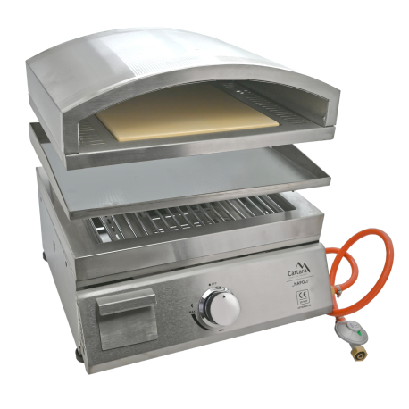 Gril plynový NAPOLI stolní + pizza pec + grilovací deska CATTARA 14101