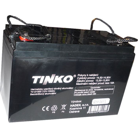 Pb akumulátor TINKO VRLA AGM 12V/100Ah polotrakční R940A