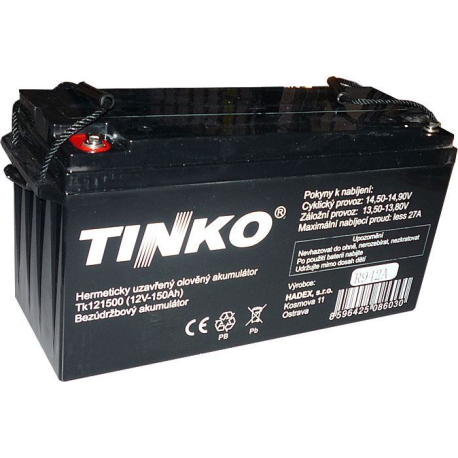 Pb akumulátor TINKO VRLA AGM 12V/150Ah polotrakční R942A