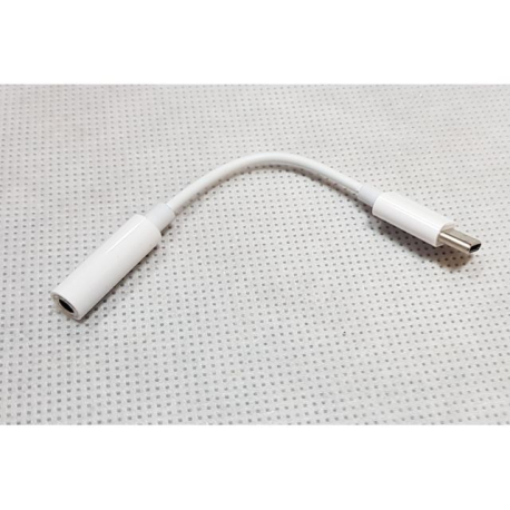 Redukce USB-C / jack 3.5mm pro poslech hudby, délka 11cm, bílá D338E