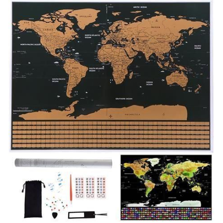 Stírací mapa světa 85x59cm V221B