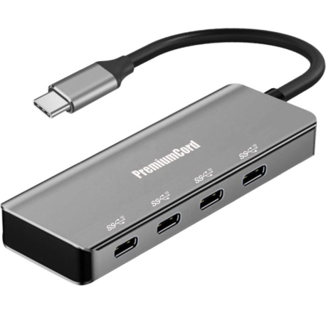 USB-C hub 5G SuperSpeed na 4x USB 3.2 C Aluminum M250D