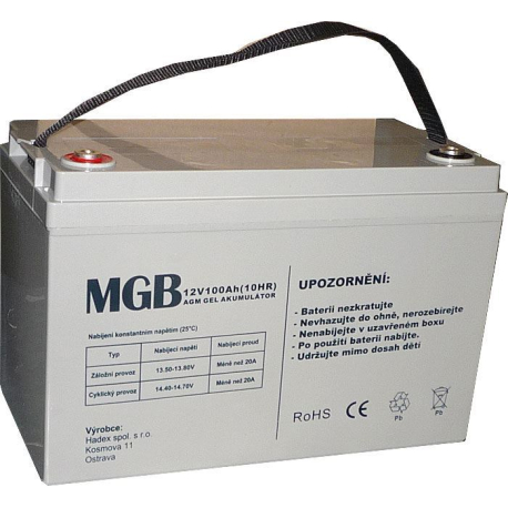 Pb akumulátor MGB VRLA GEL 12V/100Ah trakční R957