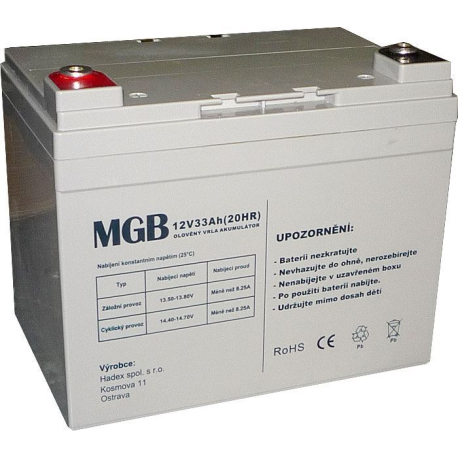 Pb akumulátor MGB VRLA AGM 12V/33Ah R920