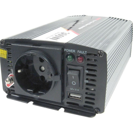 Měnič napětí 12V/230V 300W JYINS JYP-300, zásuvka EURO, čistá sinus. G535