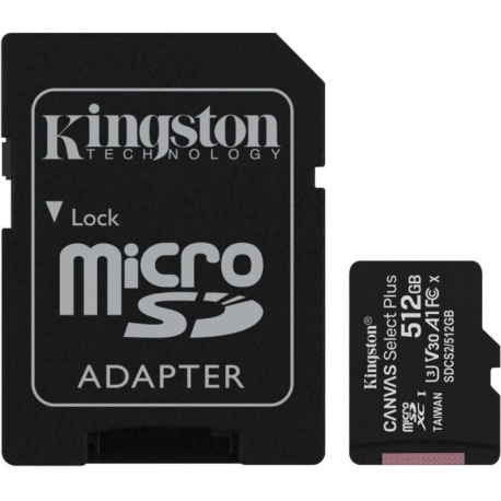 Paměťová karta KINGSTON micro SDHC 512GB Class 10 + adaptér V362E